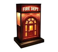 Générique Lampe de Caserne de Pompiers | Lampe de Table 3D Pompiers - Petite de Bureau à LED Style Rétro | Pour étagère à livres bureau chambre à coucher table de chevet anniversaire chambre d'enfant