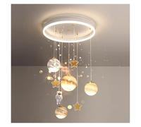 Générique Lampe de chambre d'enfant, suspension nordique moderne, lustre plafond à LED for enfants, salon, coucher, astronaute, décoration d'intérieur(3 Color No Remote)