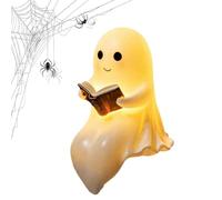 Générique Lampe de Lecture Fantôme - Résine 20 cm | Veilleuse Décorative USB, Figurine Lumineuse Halloween pour Table de Chevet, Bibliothèque, Bureau, Chambre Enfant, Décoration Maison