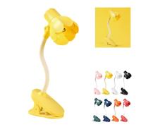 Générique Lampe de lecture mignonne en forme de fleur pastel, Lampe de lecture à clipser(Jaune)