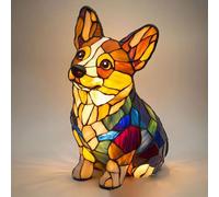 Générique Lampe De Nuit Colorée En Résine Représentant Un Chien, Un Teckel, Une Adorable Lampe De Table Pour Chien Ou Chat, Décoration Vintage Colorée Pour Chambre À Coucher, Salon, Maison