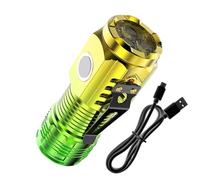 Générique Lampe De Poche LED Compacte Rechargeable : Mini Lampe De Poche Portable Haute Luminosité Avec Base Magnétique Et Clip. Étanche D'urgence Pour Les Aventures En Plein Air, Kits De Travail