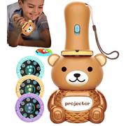 Générique Lampe De Poche LED Fonctionnant À Piles, Lampes De Poche Enfant,Projecteur d'ours De Lampe De Poche,Projection De Diapositives D'histoire d'apprentissage Éducatif avec 24 Images