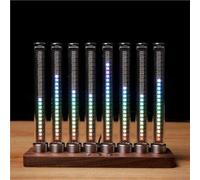 Générique Lampe De Reconnaissance du Rythme Musical, Microphone À Commande Vocale, 41 Modes D'affichage du Spectre, avec 8 Tubes Nixie, Haute Sensibilité, Lampe De Bureau USB Créative