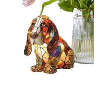 Générique Lampe De Table Animale - Veilleuse Chien en Résine Mignonne,Éclairage Doux pour Chambre Enfant, Chambre Ado, Salle de Classe et Crèche