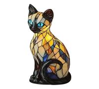 Générique Lampe de table Cat - Veilleuse LED décorative en résine peinte | Éclairage de bureau 3D rétro USB | Cadeau d'ornement à lueur chaude pour les amoureux des animaux de compagnie