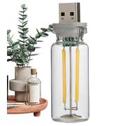 Générique Lampe de table en verre - Vintage LED Commande Tactile Éclairage Chaud - Veilleuses décoratives gradables sans éblouissement - Pour chambre, bureau, chambre d'enfant, cuisine, intérieur