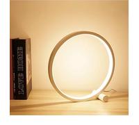 Générique Lampe de Table LED Circulaire, Modèle Cercle 25 cm, Intensité Variable, Port USB 5V, Lumière Blanche, Design Moderne (Blanc)