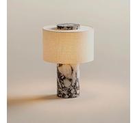 Générique Lampe de Table Rechargeable en Marbre de Luxe, Veilleuse Tactile Sans Fil en Pierre Naturelle LED Dimmable for Décoration Chambre, Console Entrée et Bureau Moderne(Noir,Plug-in)