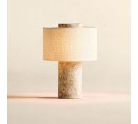 Générique Lampe de Table Rechargeable en Marbre de Luxe, Veilleuse Tactile Sans Fil en Pierre Naturelle LED Dimmable for Décoration Chambre, Console Entrée et Bureau Moderne(White,Plug-in)
