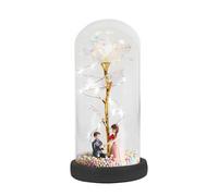 Générique Lampe Florale Éternelle - 21.5cm Veilleuse À Fleurs En Forme De Dôme, Guirlande LED Musicale Avec Design Élégant | Pour Chambre Bureau Salon Femme Maman Cadeau Romantique Décoration Maison