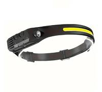 Générique Lampe frontale LED+COB rechargeable par USB, détecteur de mouvement pour l'escalade