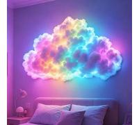 Générique Lampe Led Nuage D'orage 3d, Led Nuage Plafond Coton, Kit D'éclairage Nuages 3D Avec Effets Lumineux Multicolores, Et Synchronisation Musicale,USB Charge, Décoration Maison (2m)