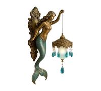 Générique Lampe Murale De Sirène - Inspiré Par 20 Cm Rétro,Décor Applique Murale Lanterne Sirène,Pour Maison De Plage Chambre Salon Salle De Bain Galerie Couloir Villa Balnéaire