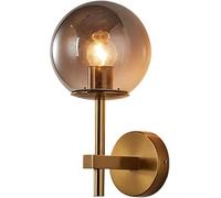 Générique Lampe Murale Intérieure Moderne Applique Murale En Verre de Lait Noir Ferme Vintage Doré pour Salle de Bain Ambre Gris Fumé pour Chambre à Coucher Entrée Couloir Éclairage Luminaire Mural