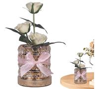 Générique Lampe Rose - Lampe de Nuit pour Chambre & Salon | Fleur Romantique, USB Rechargeable, Commande Tactile, Lumière 3 Couleurs Dimmbable pour Chevet, Centre de Table, Saint-Valentin