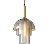 Générique Lampe Simple en Verre de Bar, Suspension en Verre Brillant à lumière Claire en Cascade, Lampe à Suspension Moderne en Verre translucide,Style Minimaliste