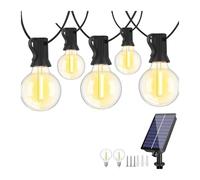Générique Lampe Solaire décorative G40 Camp, Filament de tungstène, lumière d'ambiance, étanche et Facile à accrocher, adaptée au Jardin et à la Tente(7.6M(25FT) 10ball)