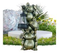 Générique Lampe Solaire Grenouille Jardin, Statue Grenouille LED Lampe Chemin, Figurines Solaires Extérieures, pour Patio Pelouse Cour Chemin Sol Zone Aquatique Extérieur