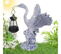 Générique Lampe Solaire Grue - Statue en Résine 15,5 cm | Lampe de Jardin extérieure - d'oiseau à énergie Solaire pour Patio, Cour, Balcon, éclairage décoratif Chaleureux