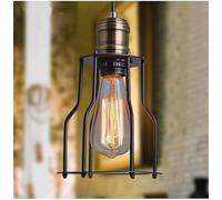 Générique Lampe suspendue en forme de cage à oiseaux en fer forgé, Style industriel rétro, Steampunk, cadre en fer forgé, lustre de plafond E27, plafonnier