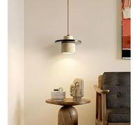 Générique Lampe suspendue, Lampe à suspension Led en pierre jaune, éclairage domestique, Table manger, atmosphère chaleureuse, Style rondin(Walnut Wood)