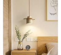 Générique Lampe suspendue, Lampe à suspension Led en pierre jaune, éclairage domestique, Table manger, atmosphère chaleureuse, Style rondin(Log Wood)