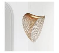 Générique Lampe suspendue LED en forme de chapeau paille minimaliste et créatif italien, design linéaire incurvé, luminaire décoratif d'intérieur, idéal for un salon ou une maison(Dimmable,60cm)