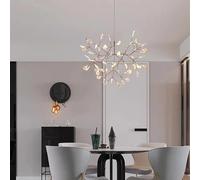 Générique Lampe suspendue, Lustre annulaire nordique post-moderne Heracleum, Design de branches en or Rose/noir, lampe luciole for salon, cuisine, couloir(Dimmable,Gosegold with 45)