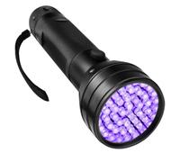 Générique Lampe Torche à Lumière Noire UV 51 LED Alliage d'Aluminium Étanche Compacte sans Batterie pour Détection Fluorescente Camping et Chasse de Nuit