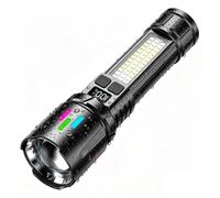 Générique Lampe Torche LED Rechargeable,7 Modes Zoom à Main - Torche Aimantée Avec Affichage de Batterie Étanche Lumineuse | pour Survie Pêche de Nuit Panne de Courant Camping Randonnée