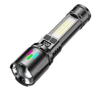 Générique Lampe Torche Magnétique Rechargeable | Lampe LED Haute Luminosité 7 Modes,Torche Étanche avec Indicateur de Batterie,pour Randonnée Survie Pêche de Nuit Travail Panne Électrique