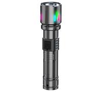 Générique Lampe Torche Magnétique Rechargeable | Lampe Zoomable 7 Modes - Torche Étanche avec Indicateur de Batterie | pour Randonnée Plein Air Survie Escalade Pêche de Nuit Travail Panne Électrique