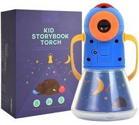 Générique Lampe Torche Projecteur d'Histoires Enfant, Veilleuse Projecteur de Nuit, Jouet Éducatif Montessori 3-6 Ans, Livre d'Histoires à Projeter, Lampe de Poche Multifonction, 12,5 x 7,5 cm