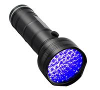 Générique Lampe Torche UV à Lumière Noire LED 51 Leds Alliage d'Aluminium Noir Légère et Résistante à L'Eau pour Inspection Anti-Contrefaçon Chasse et Exploration en Extérieur