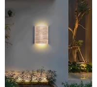 Générique Lampes murales modernes, Applique murale en travertin jaune, applique pierre naturelle for chambre à coucher, décoration d'intérieur, éclairage LED for cour extérieure(3 Colors,Waterproof)