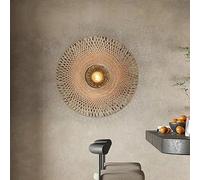 Générique Lampes murales modernes, Applique murale japonaise en bambou tissé, LED E27, art zen, décorative, montage mural, for bureau, salon, chambre à coucher(Wall lamp Dia50cm)