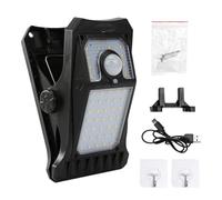 Générique Lampes Solaires à Clipser, Détecteur de mouvement LED étanche à 3 modes, Lampes solaires à clip pour clôture, pour Terrasse Jardin Balcon Clôture Mur