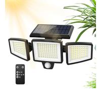 Générique Lampes Solaires | Détecteur de Mouvement 2500 LM avec Télécommande - Lumières Murales LED Solaires 3 Têtes,Pour Jardin Terrasse Cour Arbre Anniversaire Maison Porche