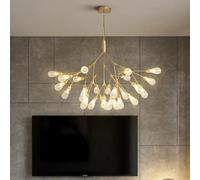 Générique Lampes suspendues modernes à intensité variable for Table manger salon fille chambre mariage lampe suspendue décoration de la maison(Warm White,27 Clear-Gold)