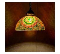 Générique Lampes suspendues, Style réaliste du Moyen-Orient Restaurant Exotique Hôtel Auberge Xinjiang Restaurant Café Salon Chambre Allée Lustre en Verre(Green Orange 30cm)