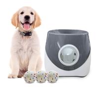 Générique Lanceur de balles Automatique,adapté aux Chiens,Rechargeable par USB,portée de 6 à 14 mètres,livré avec 3 balles pour Chiens,Convient pour Une Utilisation à en intérieur/extérieur (Gris)