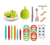 Générique Lanceur de fusée de Dinosaure, Lancer d'anneau et Jouet sautant Musical pour des Enfants, activités extérieures de Jeu Jouets avec télécommande