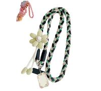 Générique Lanière de téléphone à fleurs mignonne, tressée en forme de fleur, sangle de téléphone avec clip en T pour le voyage, antivol, jolis cordons de cou, mains libres et élégants (TypeC)
