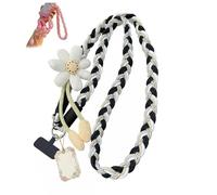 Générique Lanière de téléphone à fleurs mignonne, tressée en forme de fleur, sangle de téléphone avec clip en T pour le voyage, antivol, jolis cordons de cou, mains libres et élégants (TypeD)