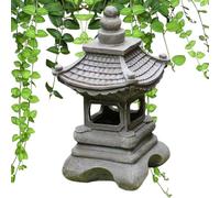 Générique Lanterne De Pagode,extérieure Décoration Lampe,lanterne De Japonaise En Pierre,Statue De Jardin À Pagode À Énergie Solaire,Ornements Statue,décoration De Paysage Du Jardin,17x17x3 4cm