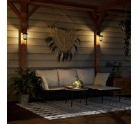 Générique Lanternes murales solaires d'extérieur 4 pcs Blanc,Maison & Jardin, Luminaires, Éclairage extérieur, Noir (Poids 2.2KG)