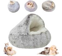 Générique Lapcatz Nest Bed,Cat Cave,Semi-Enclosed Round Cat Bed Pet Mattress,Cozy Fluffy Plush Cat Pet Nest Bed,Round Cat Bed Pet Mattress, Removable Washable No Slip Bottom,Dog Bed (Coffee, 50CM)