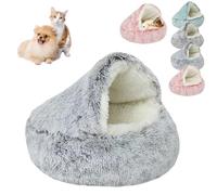 Générique Lapcatz Nest Bed, Lapcatz Bed, Lapcatz Nest for Pet, Hooded Cat Bed Round Plush Fluffy Calming Cat Bed Cave, Winter Cozy Pet Bed for Cats Dogs (50CM/20IN,Green Short Velvet)