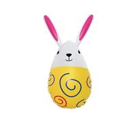 Générique Lapin Gonflable de Pâques avec œufs colorés, décoration Festive pour l'intérieur, l'extérieur, Le Jardin, la terrasse ou Toute Autre fête. (Yellow, 40X20X15cm)
